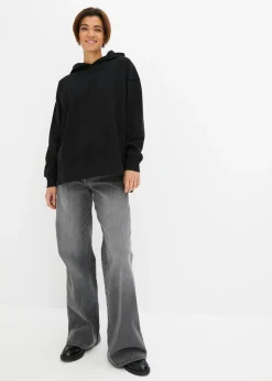 bonprix bonprix Sudadera con capucha de algodón puro Negro Best