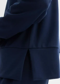 bonprix bonprix Sudadera con capucha de cómodo tejido Punto di Roma Azul marino Sale