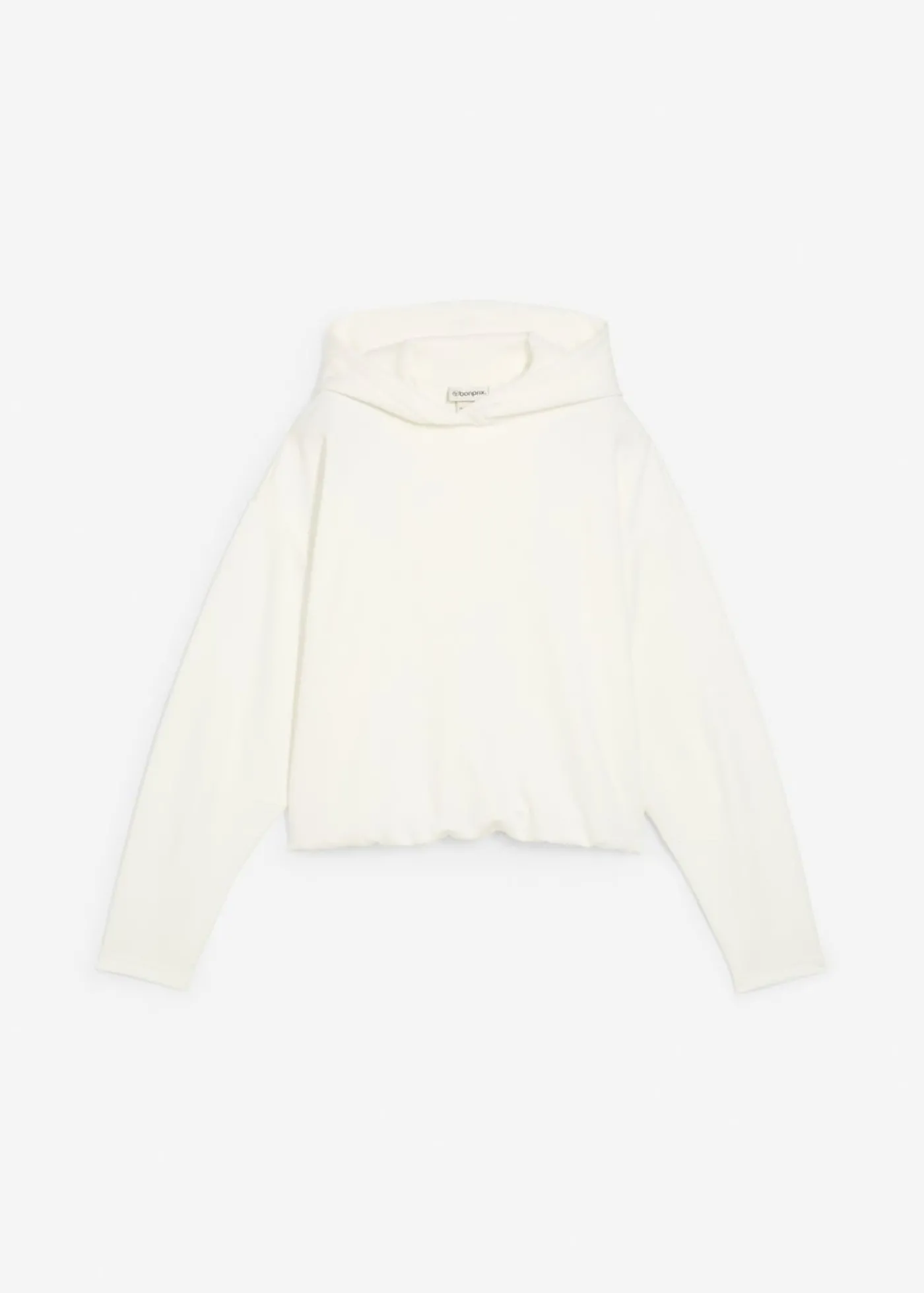 bonprix bonprix Sudadera con capucha de mezcla de viscosa ligeramente brillante Blanco lana Outlet