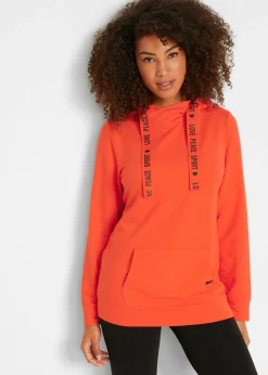 bonprix bonprix Sudadera con capucha de suave mezcla de viscosa naranja sangre Online