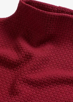 bonprix bonprix Sudadera con cuello alto Rojo rubí Outlet