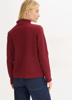 bonprix bonprix Sudadera con cuello alto Rojo rubí Outlet