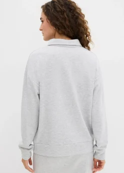 bonprix bonprix Sudadera con tachuelas Gris claro jaspeado Online