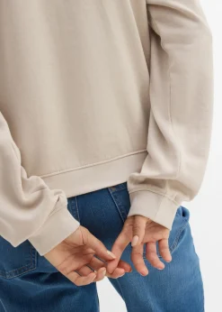 bonprix bonprix Sudadera de algodón orgánico puro Gris claro Outlet