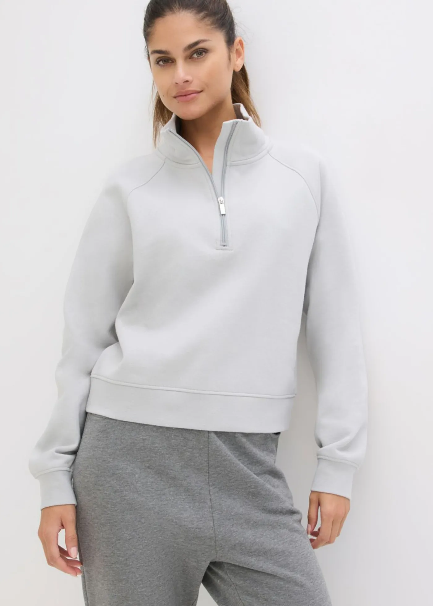 bonprix bonprix Sudadera de algodón orgánico puro Gris acero Discount