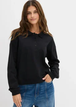 bonprix bonprix Sudadera de algodón orgánico puro Negro New