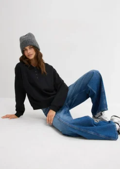 bonprix bonprix Sudadera de algodón orgánico puro Negro New