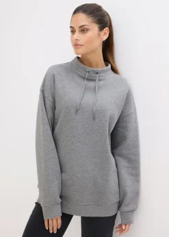 bonprix bonprix Sudadera de algodón orgánico puro gris jaspeado moteado Clearance