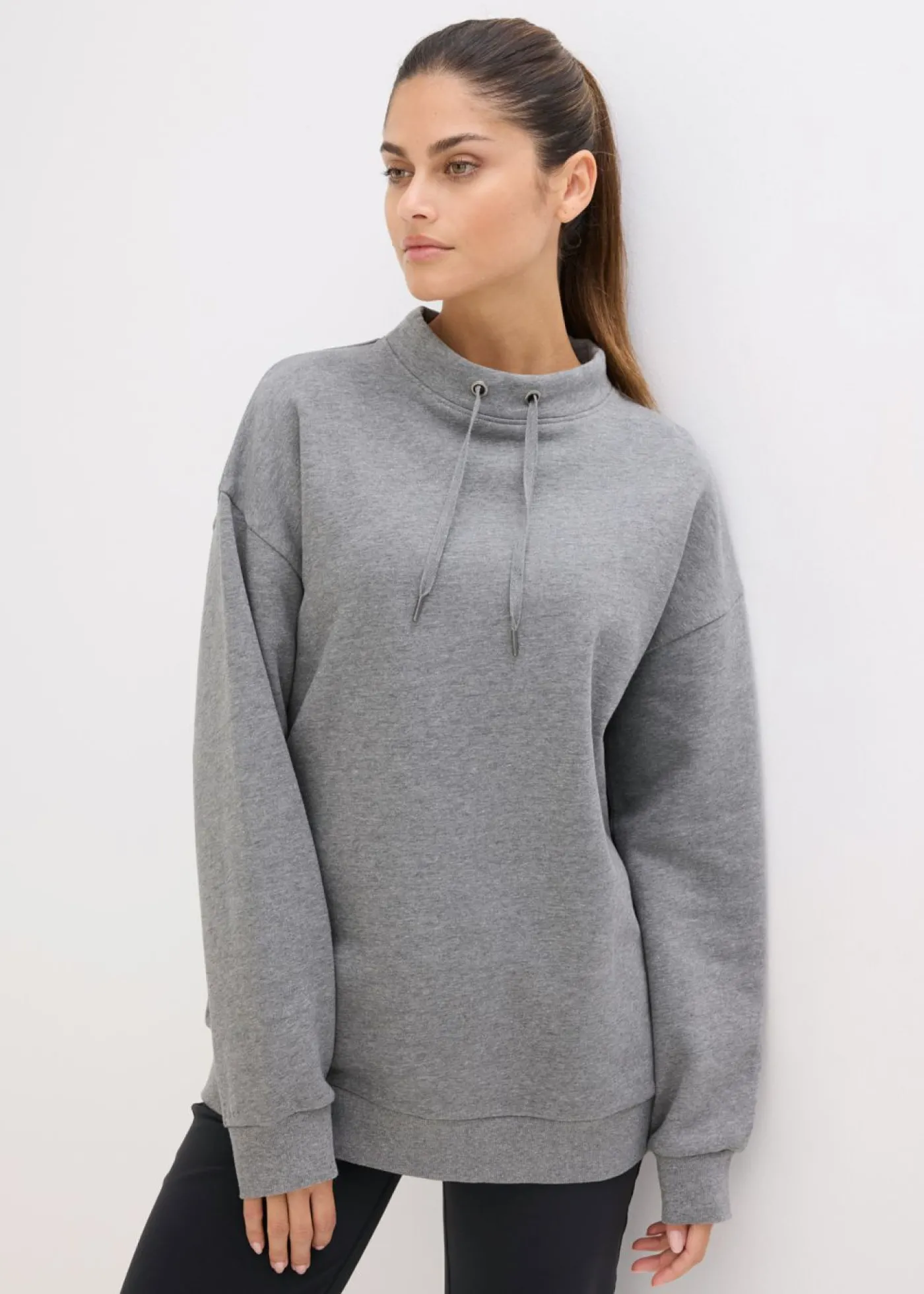bonprix bonprix Sudadera de algodón orgánico puro gris jaspeado moteado Clearance