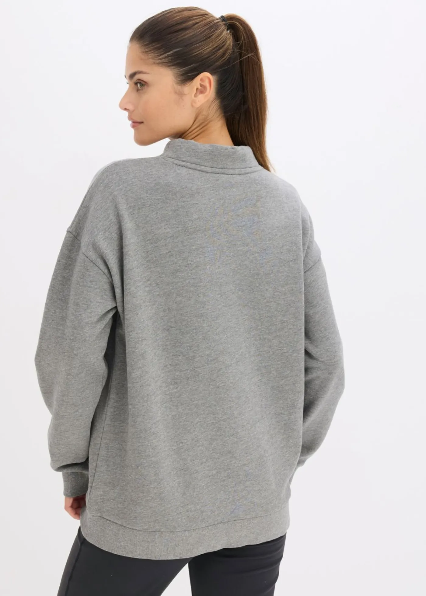 bonprix bonprix Sudadera de algodón orgánico puro gris jaspeado moteado Clearance