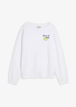 bonprix bonprix Sudadera de algodón puro Blanco Best