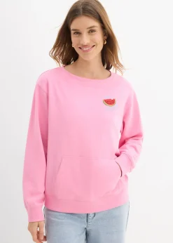 bonprix bonprix Sudadera de algodón puro Rosa Sale