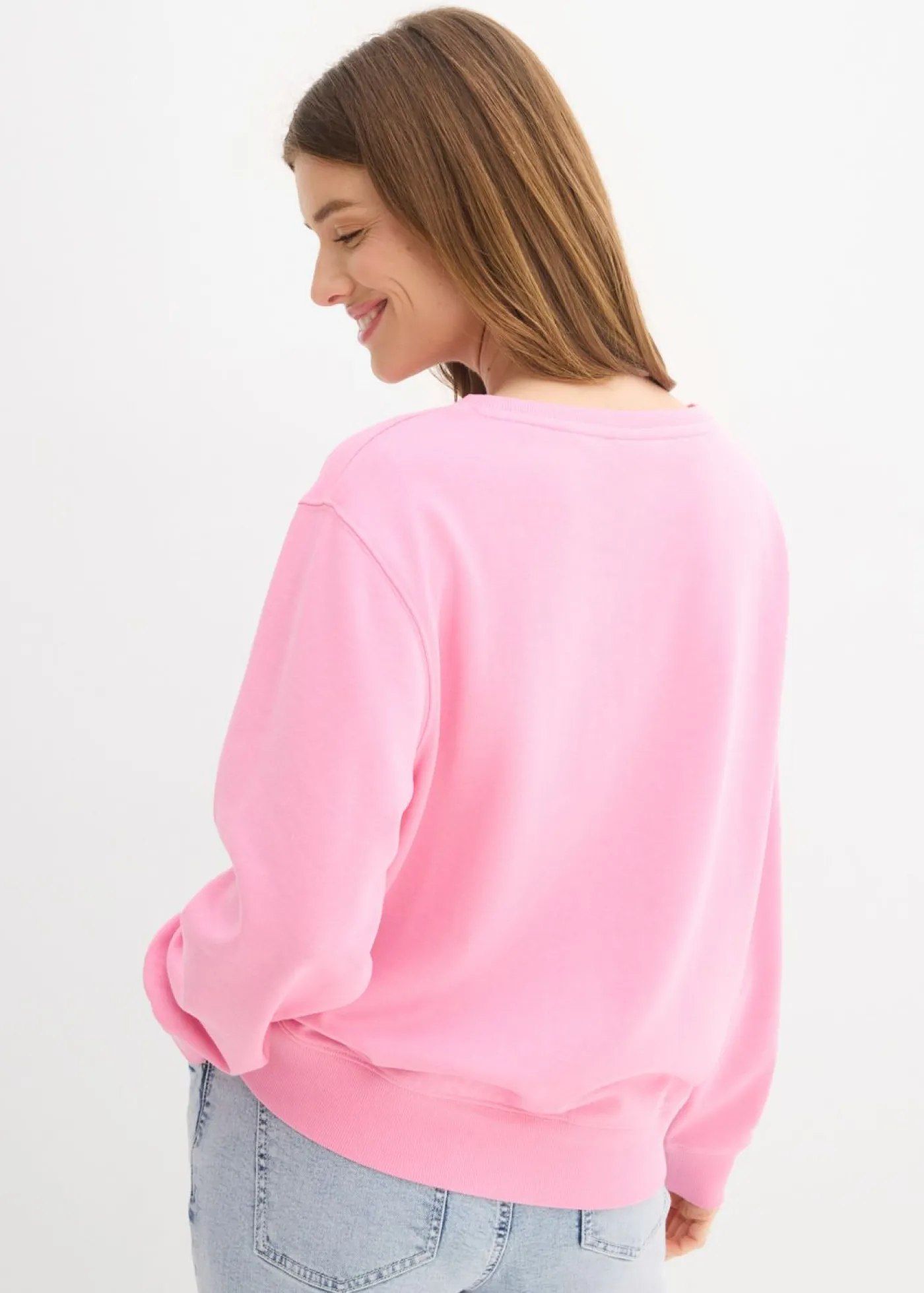 bonprix bonprix Sudadera de algodón puro Rosa Sale