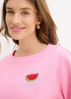 bonprix bonprix Sudadera de algodón puro Rosa Sale