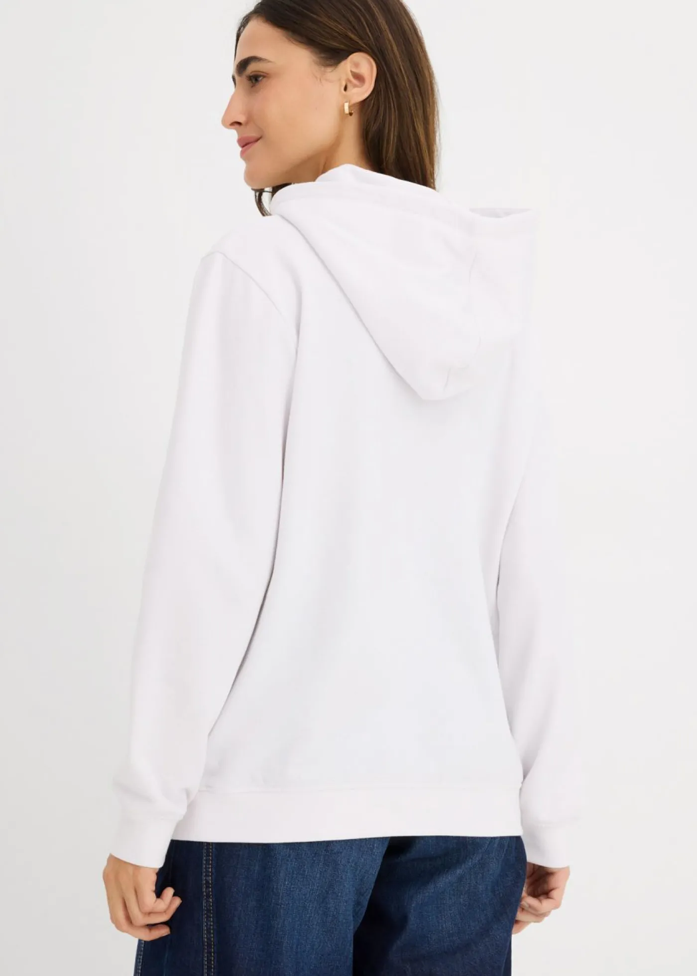 bonprix bonprix Sudadera de felpa suave Blanco Clearance