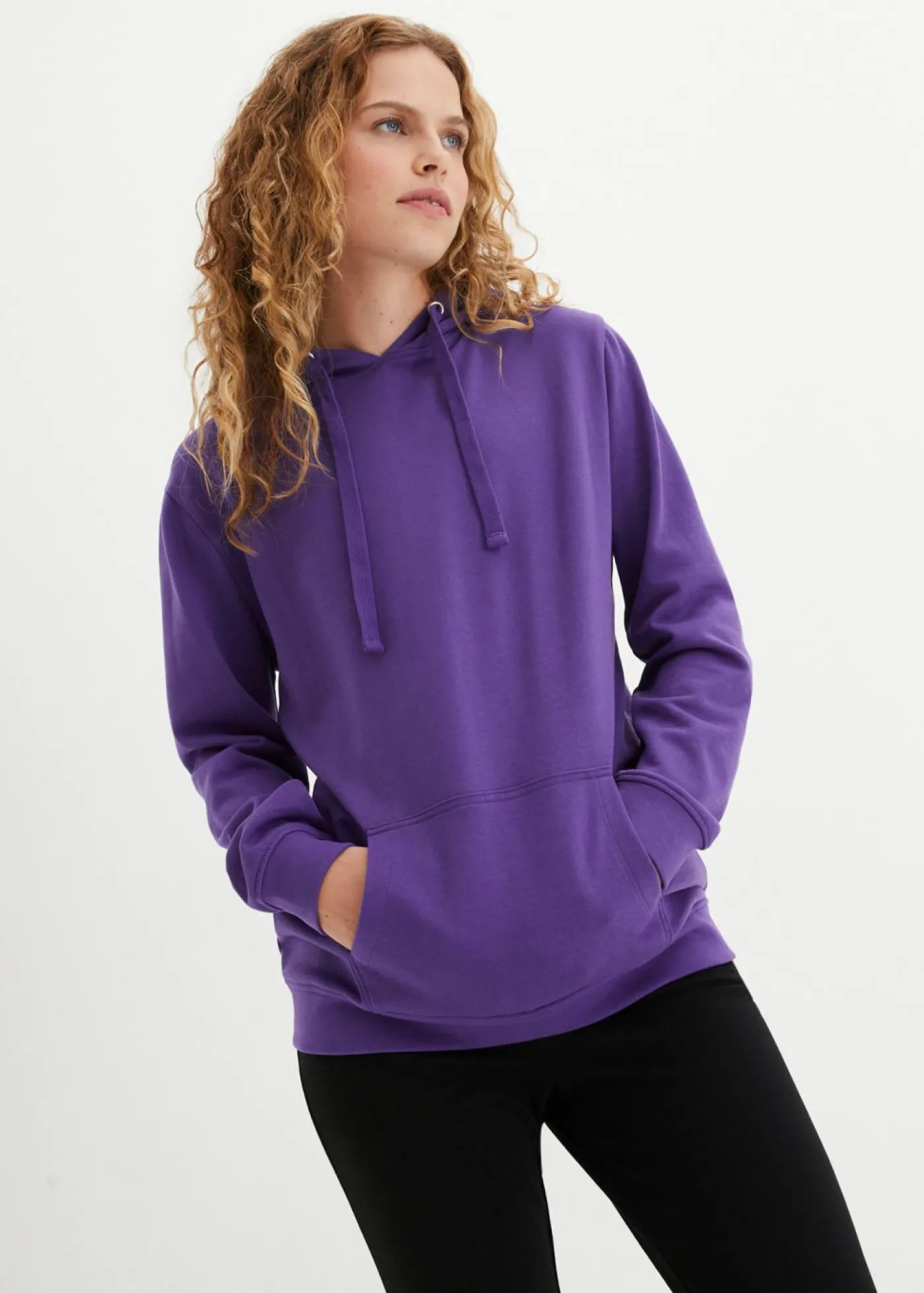 bonprix bonprix Sudadera de felpa suave Lila Discount