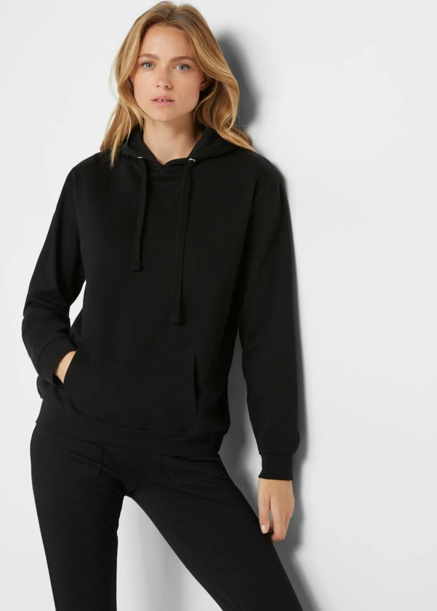 bonprix bonprix Sudadera de felpa suave Negro