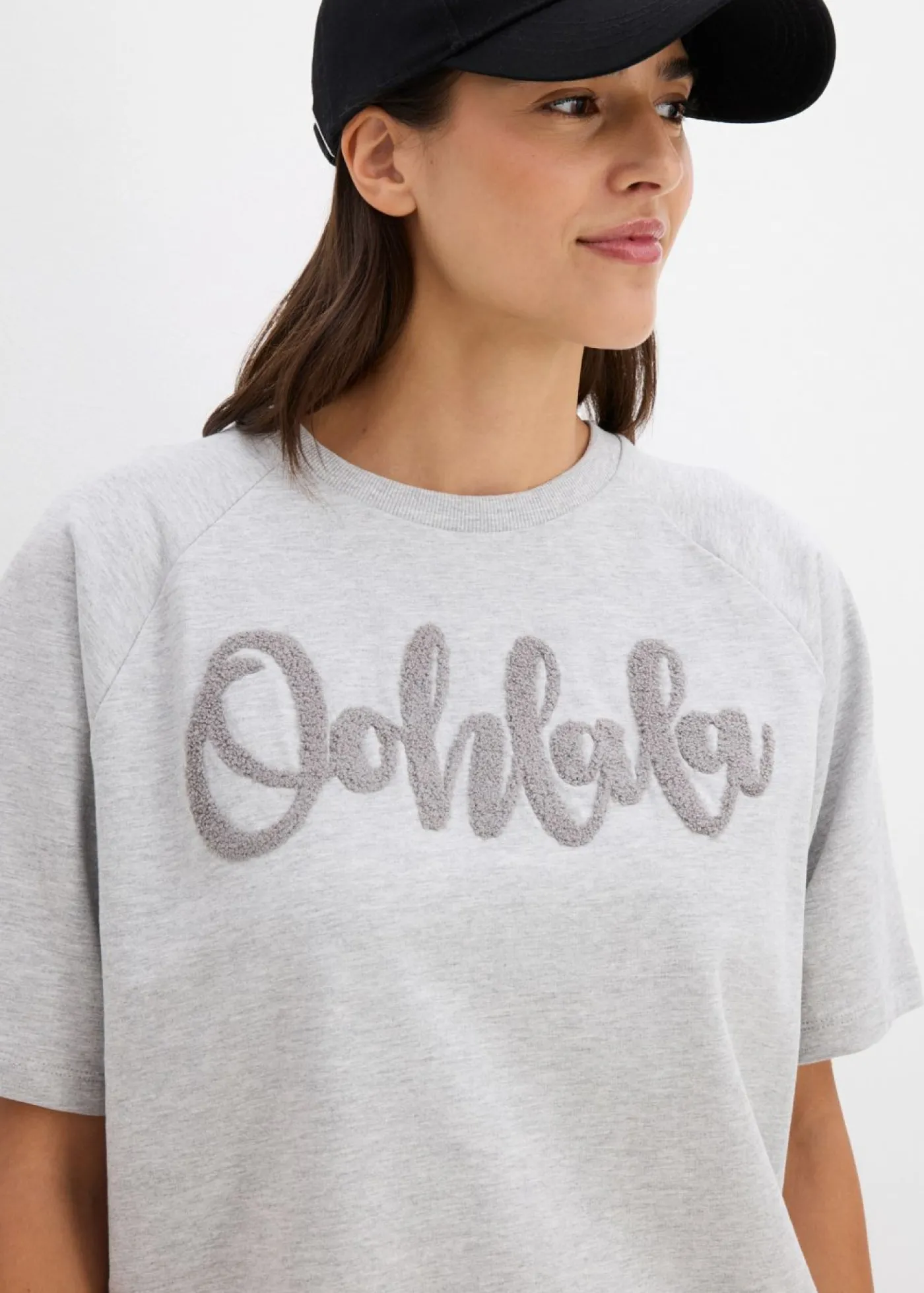 bonprix bonprix Sudadera de mezcla de algodón Gris claro jaspeado-gris Online