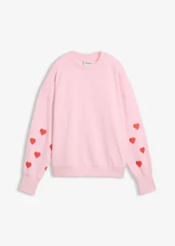bonprix bonprix Sudadera de mezcla de algodón rosa cristal-fresa Online