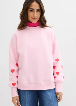 bonprix bonprix Sudadera de mezcla de algodón rosa cristal-fresa Online