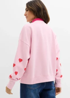 bonprix bonprix Sudadera de mezcla de algodón rosa cristal-fresa Online