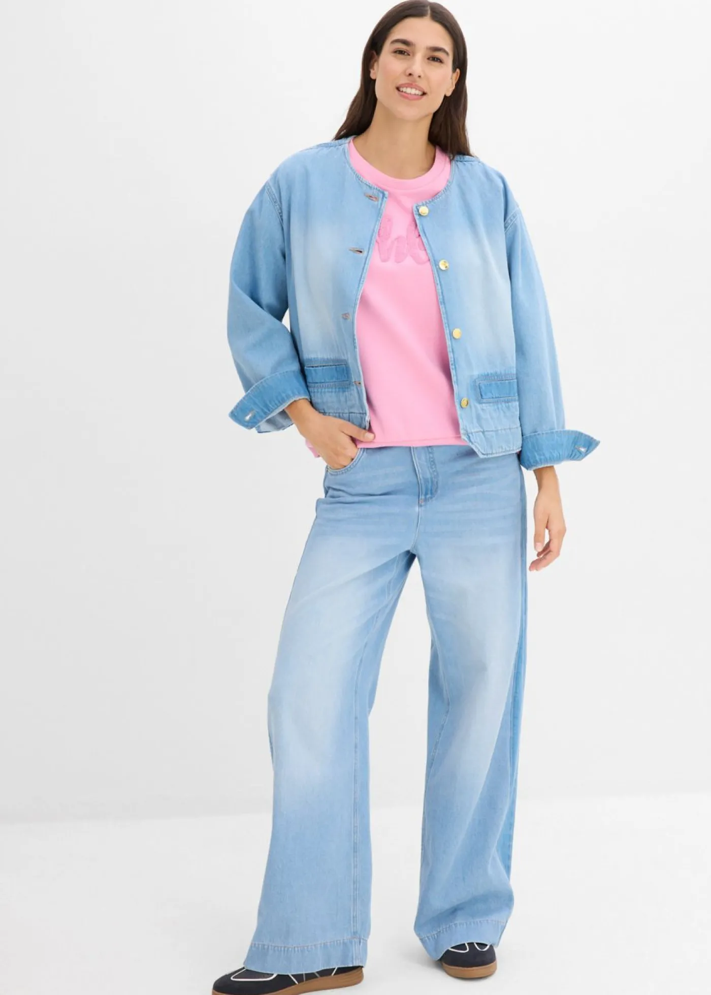 bonprix bonprix Sudadera de mezcla de algodón rosa-orquídea ahumado