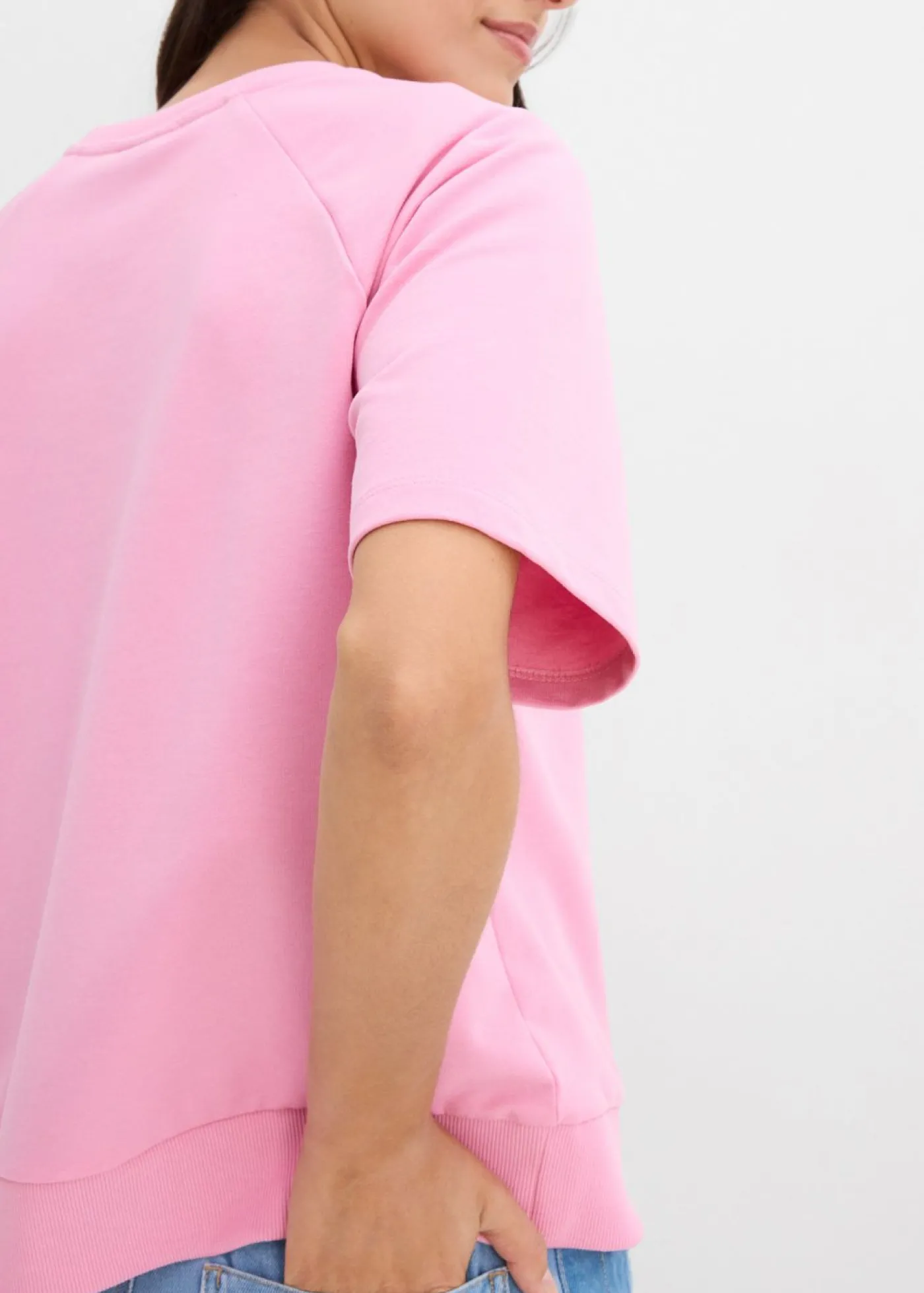 bonprix bonprix Sudadera de mezcla de algodón rosa-orquídea ahumado