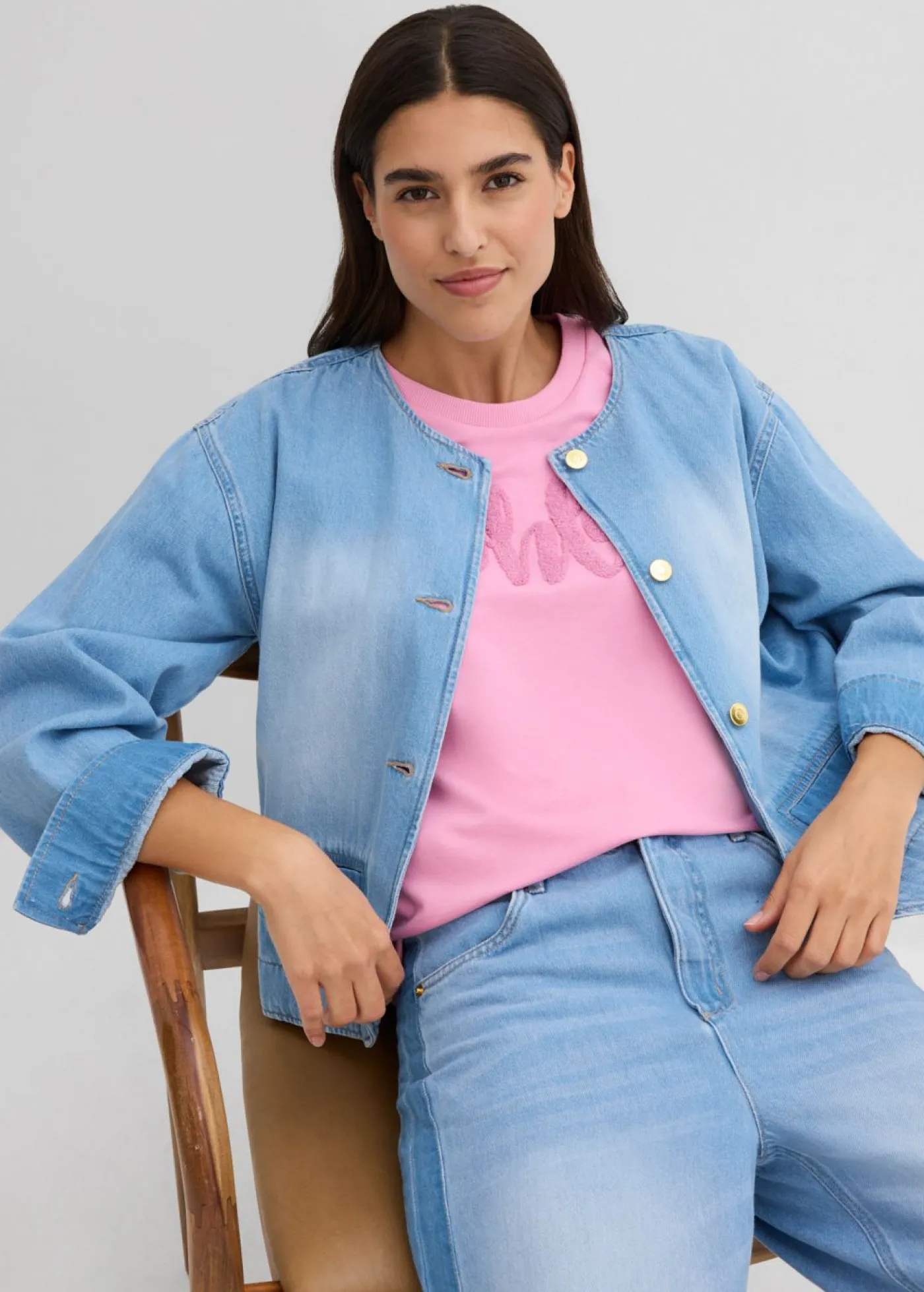 bonprix bonprix Sudadera de mezcla de algodón rosa-orquídea ahumado