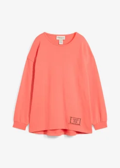 bonprix bonprix Sudadera de mezcla de algodón con bajo asimétrico Salmón claro New