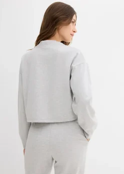 bonprix bonprix Sudadera de mezcla de viscosa gris claro jaspeado moteado Sale