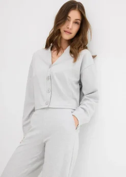 bonprix bonprix Sudadera de mezcla de viscosa gris claro jaspeado moteado Sale