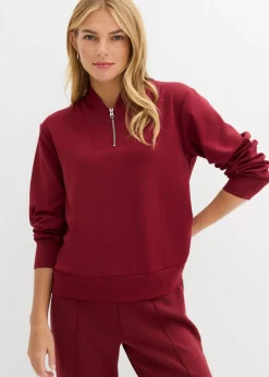 bonprix bonprix Sudadera de neopreno de mezcla de viscosa suave Rojo rubí