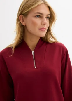 bonprix bonprix Sudadera de neopreno de mezcla de viscosa suave Rojo rubí