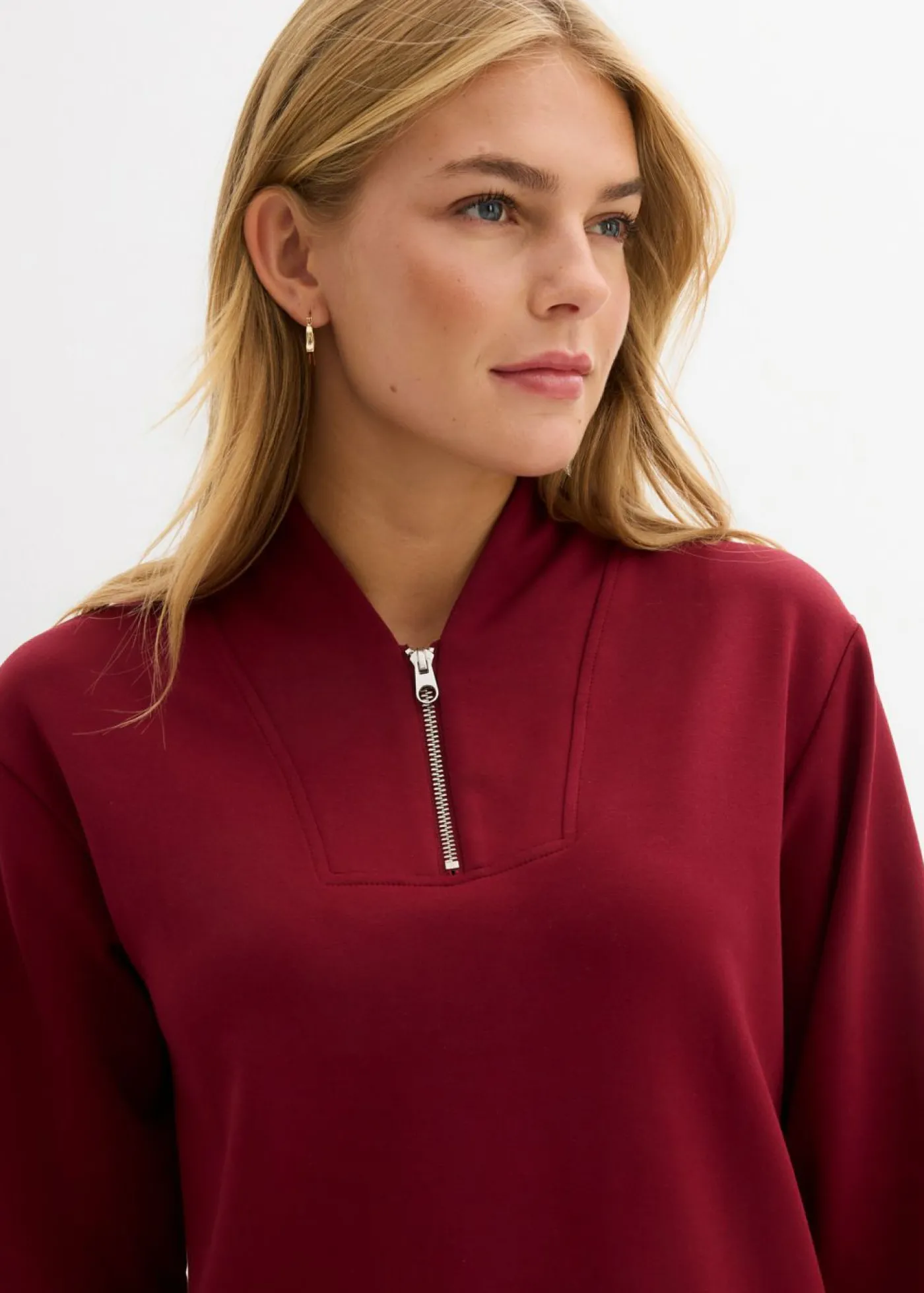 bonprix bonprix Sudadera de neopreno de mezcla de viscosa suave Rojo rubí
