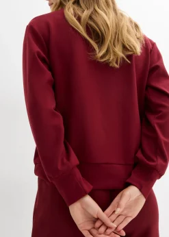 bonprix bonprix Sudadera de neopreno de mezcla de viscosa suave Rojo rubí
