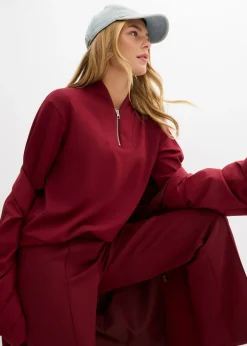 bonprix bonprix Sudadera de neopreno de mezcla de viscosa suave Rojo rubí