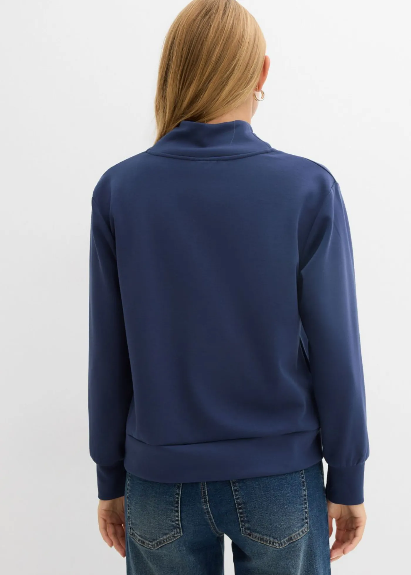 bonprix bonprix Sudadera de neopreno de mezcla de viscosa suave Azul marino Discount