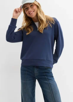 bonprix bonprix Sudadera de neopreno de mezcla de viscosa suave Azul marino Discount