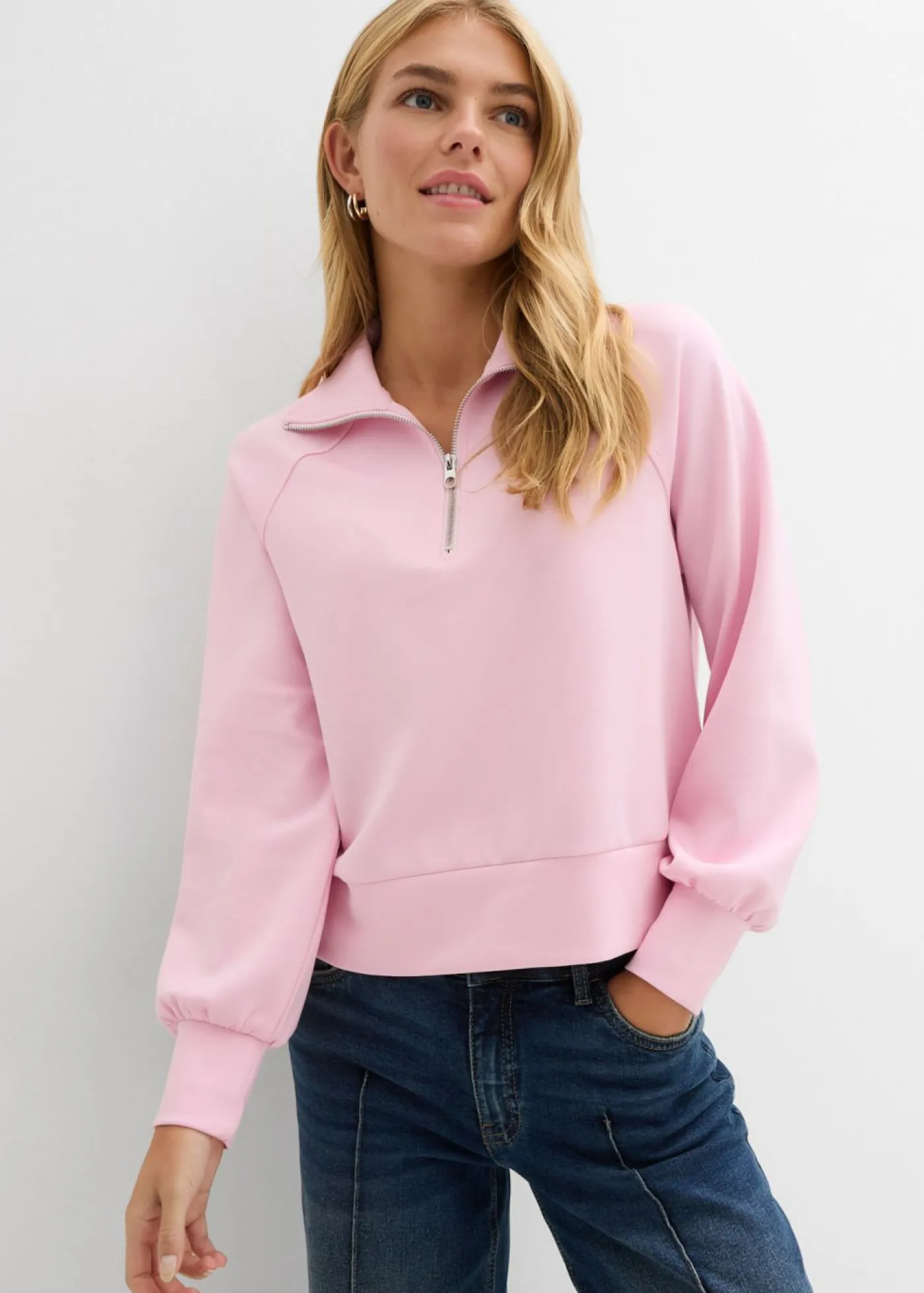 bonprix bonprix Sudadera de neopreno suave rosa cristal Online