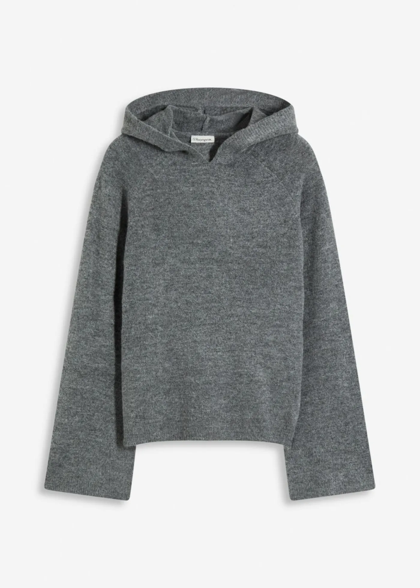 bonprix bonprix Sudadera de punto con capucha Antracita jaspeado Clearance