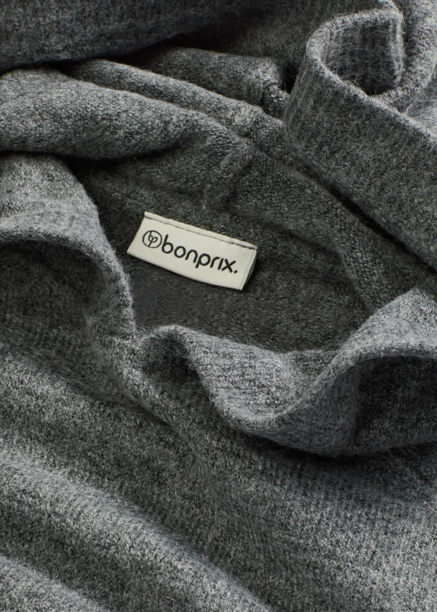 bonprix bonprix Sudadera de punto con capucha Antracita jaspeado Clearance
