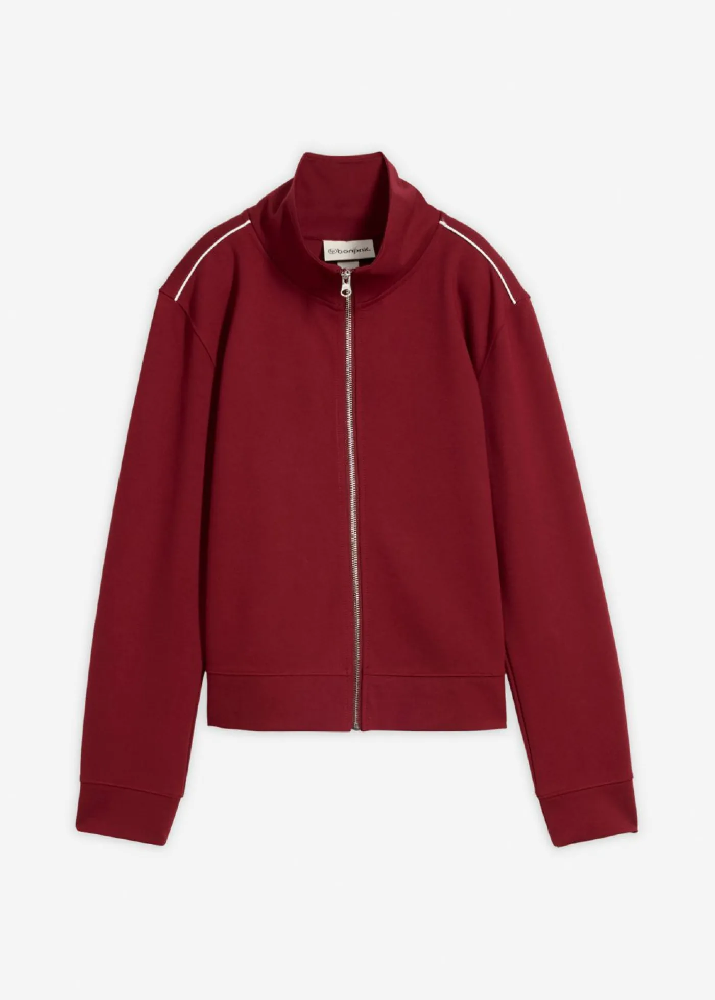 bonprix bonprix Sudadera de Punto di Roma cómoda rojo rubí-blanco Outlet