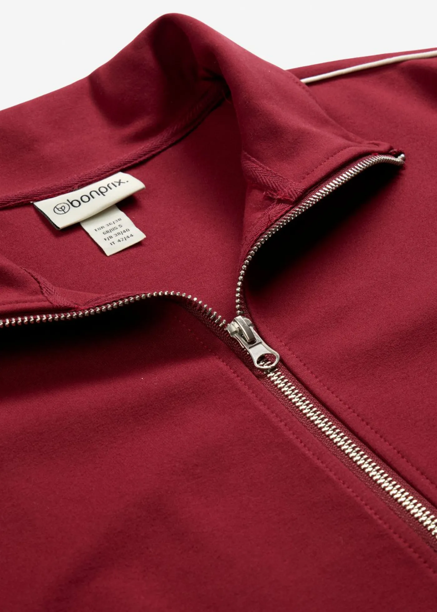 bonprix bonprix Sudadera de Punto di Roma cómoda rojo rubí-blanco Outlet