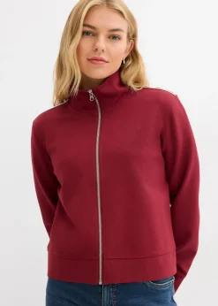 bonprix bonprix Sudadera de Punto di Roma cómoda rojo rubí-blanco Outlet