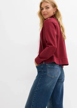 bonprix bonprix Sudadera de Punto di Roma cómoda rojo rubí-blanco Outlet