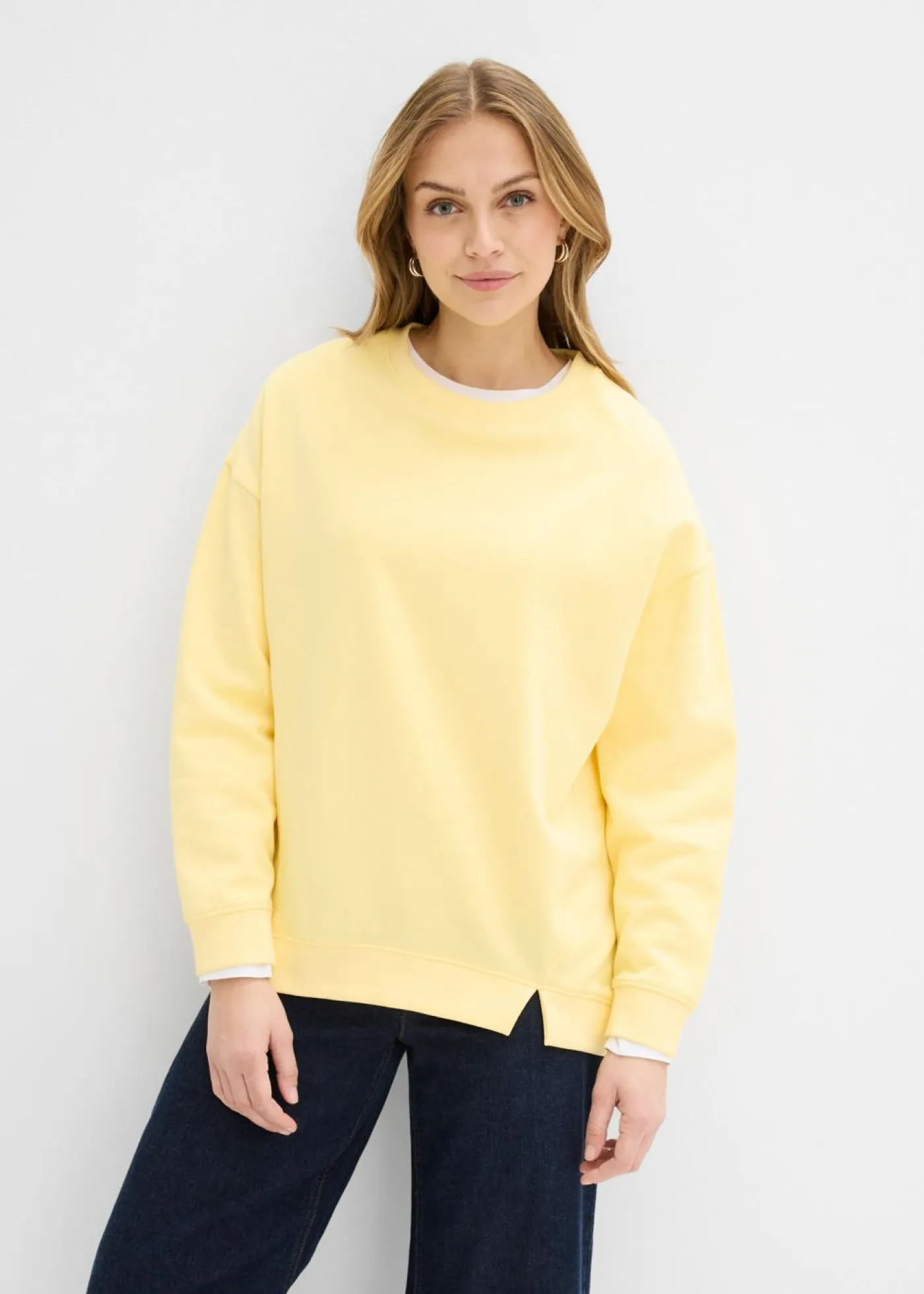 bonprix bonprix Sudadera holgada Amarillo claro Clearance