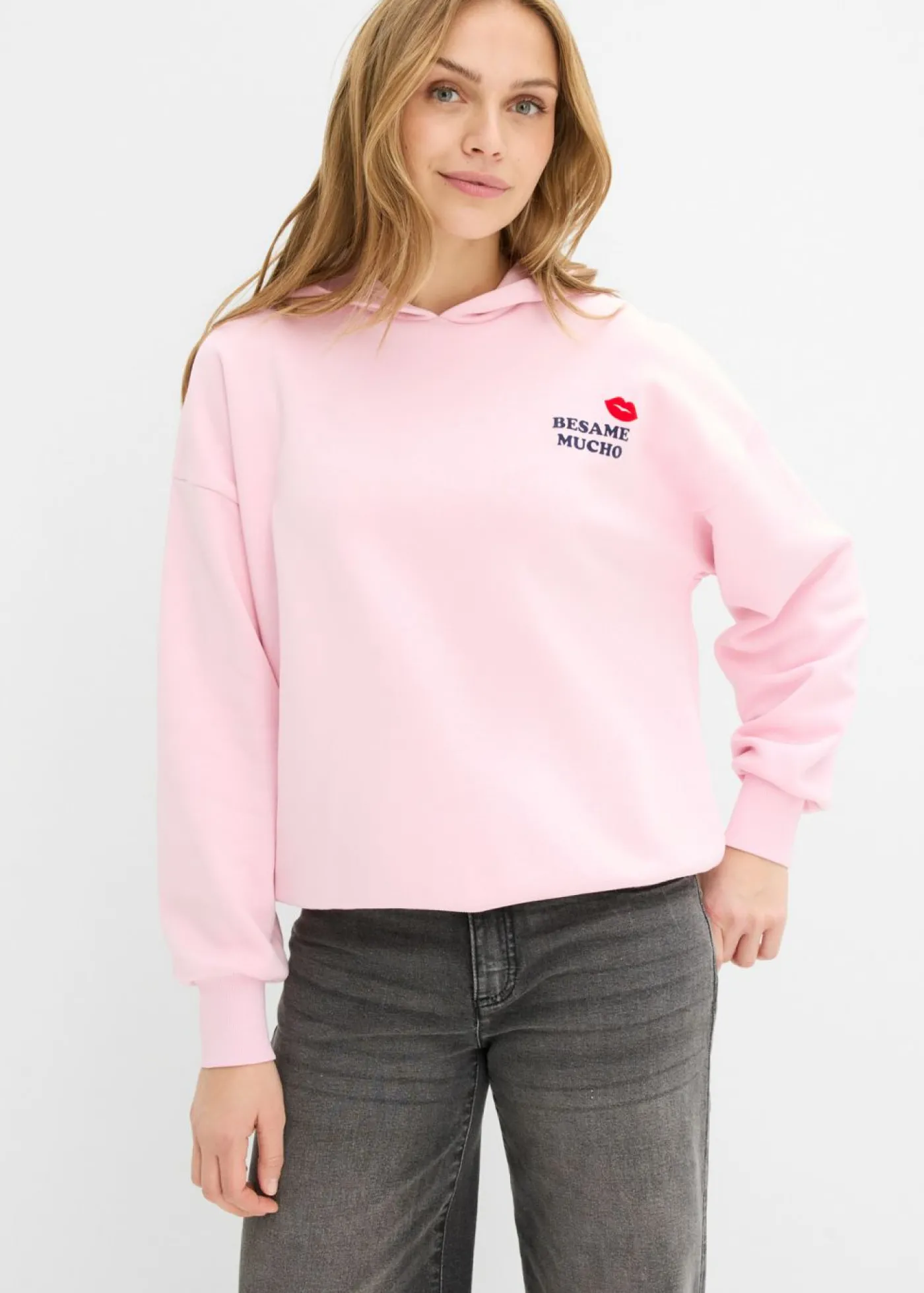 bonprix bonprix Sudadera holgada rosa cristal Sale