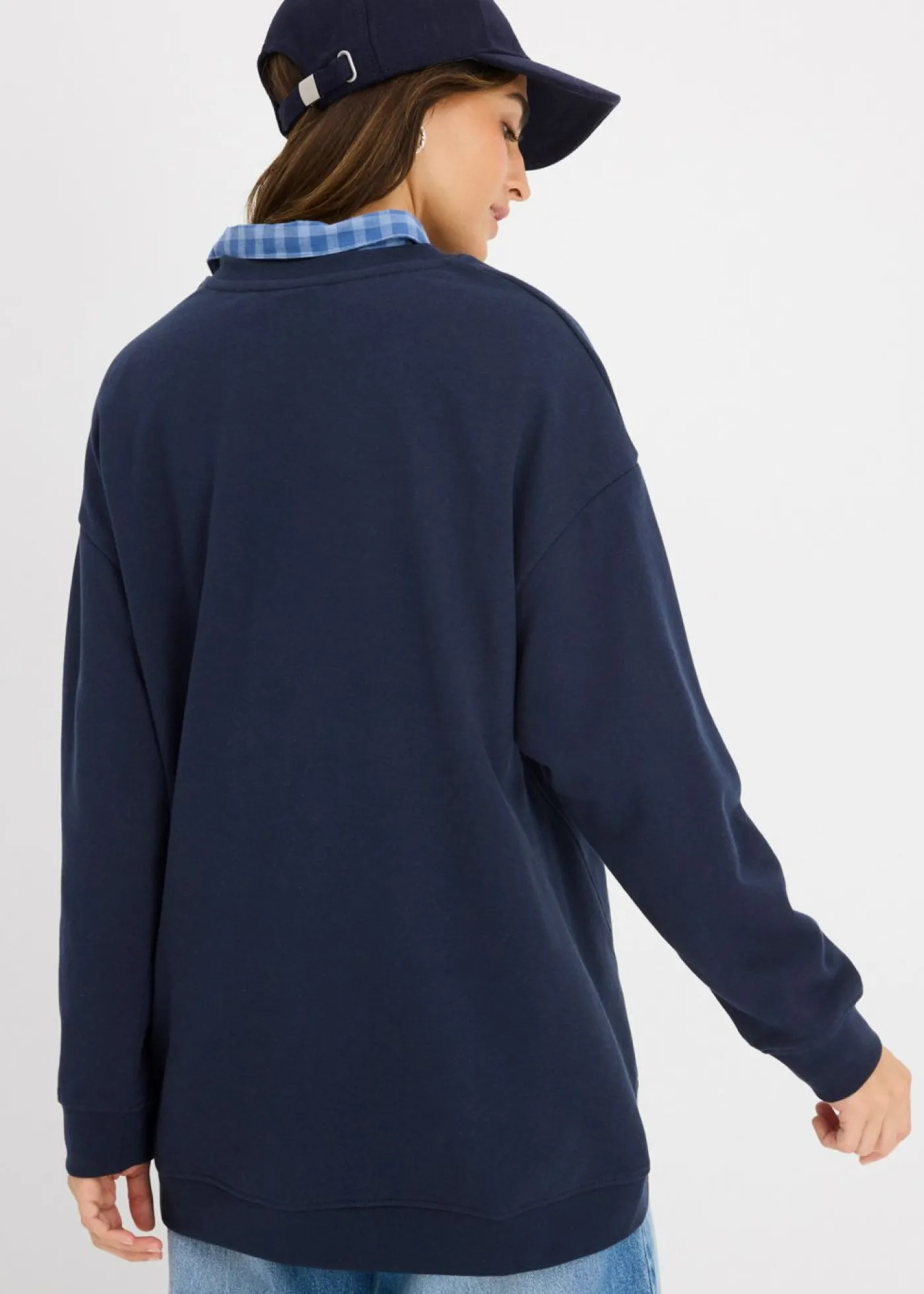 bonprix bonprix Sudadera holgada Azul marino Sale
