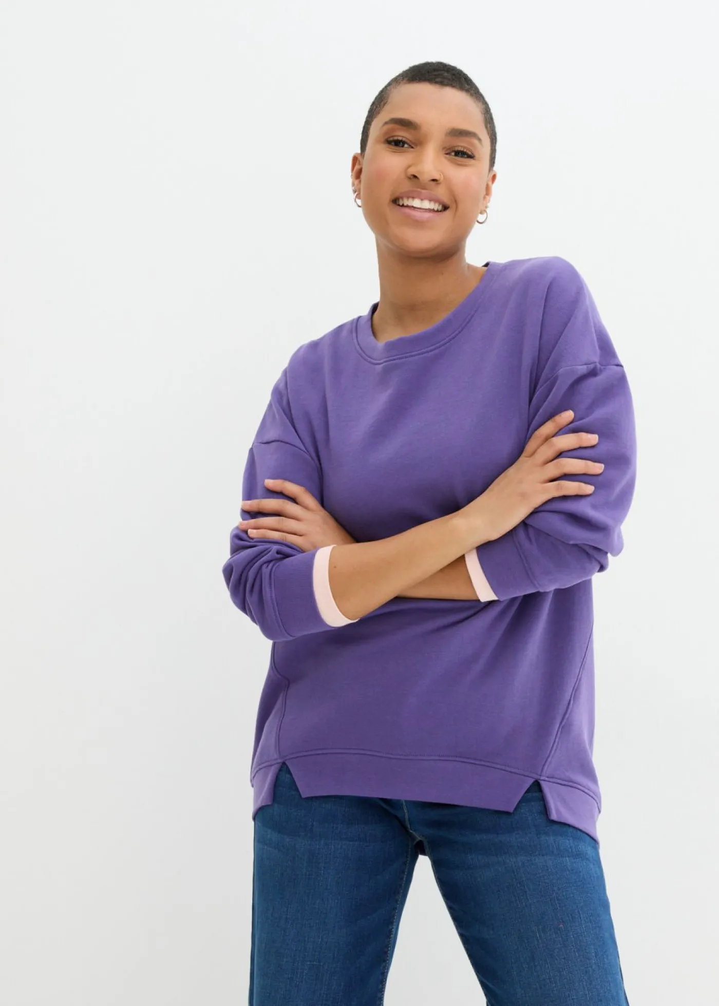 bonprix bonprix Sudadera holgada púrpura Online
