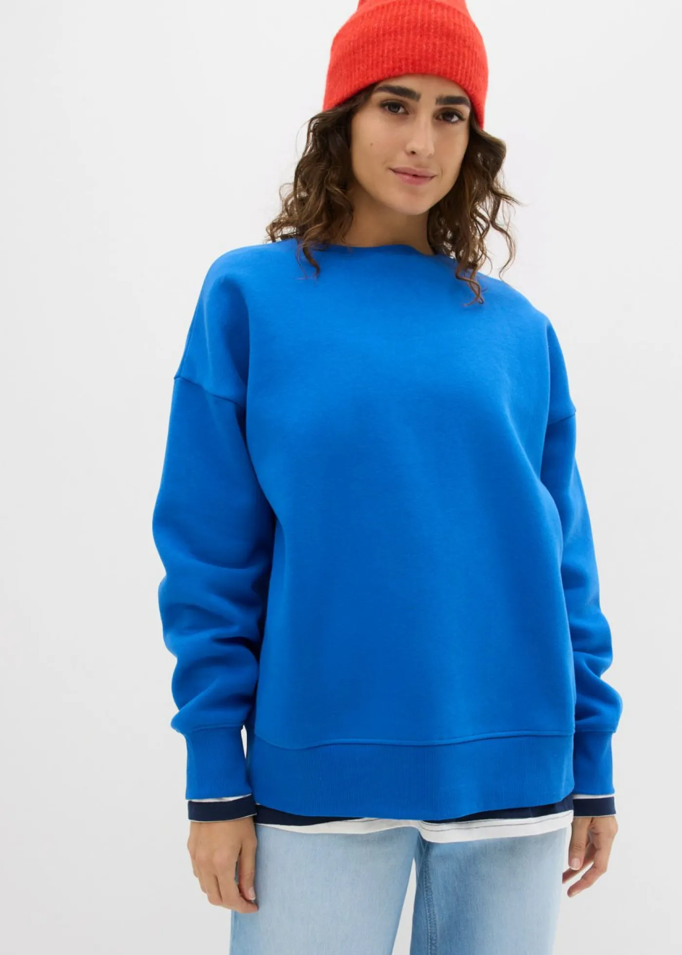 bonprix bonprix Sudadera holgada Azul ártico Sale